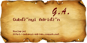 Gubányi Adrián névjegykártya